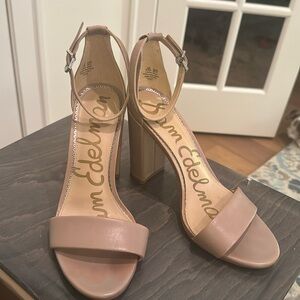 Sam Edelman Nude Ankle Strap heels.